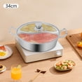 thumbnail image 4 of Stainless Steel Double-Flavor Hot Pot with S-Shaped Divider, Shabu Shabu Pot for 6-8 People, Soup Pot, Clear Lid, Induction Cookware Compatible for Gas & Electric Stoves, 4 of 8