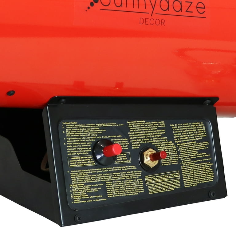 Sunnydaze Outdoor Forced Air Portable Propane Heater with Auto-Shutoff -  40,000 BTU - Red and Black - Walmart.com