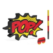 Pop! Pinata Bundle with a Blindfold and Bat ― Perfect Sized Pinata For Birthday Parties, Kids Carnival and Related Events ― Can Hold Up to 2 lbs of Candy (17 x 12 x 3.5 Inches)