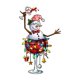 thumbnail image 2 of Camiseta De Manga Corta Para Mujer, Camisetas De Verano Para Pescar, Acampar, Uso Diario1pc Festive Christmas Snowman with Wine Glass Print, Women'S Casual Crew Neck Short Sleeve T-Shirt, Polyester, 2 of 6
