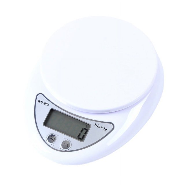 Báscula digital para alimentos Báscula de cocina multifuncional y báscula para hornear para medir el peso con precisión y controlar las porciones, (16,5*12,8*3,6 cm blanco)