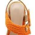 thumbnail image 5 of SACFOF Espadrille Wedge Sandals for Women Braided Silk Ribbon Platforms Open Toe Buckle Ankle Strap Summer High Heels Wedding Shoes, 5 of 6