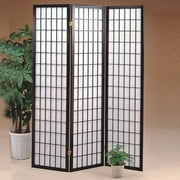 Home Source Black 3 Panel Shoji Screen