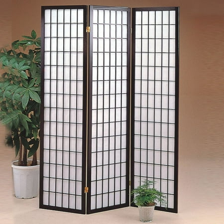 Home Source Black 3 Panel Shoji Screen