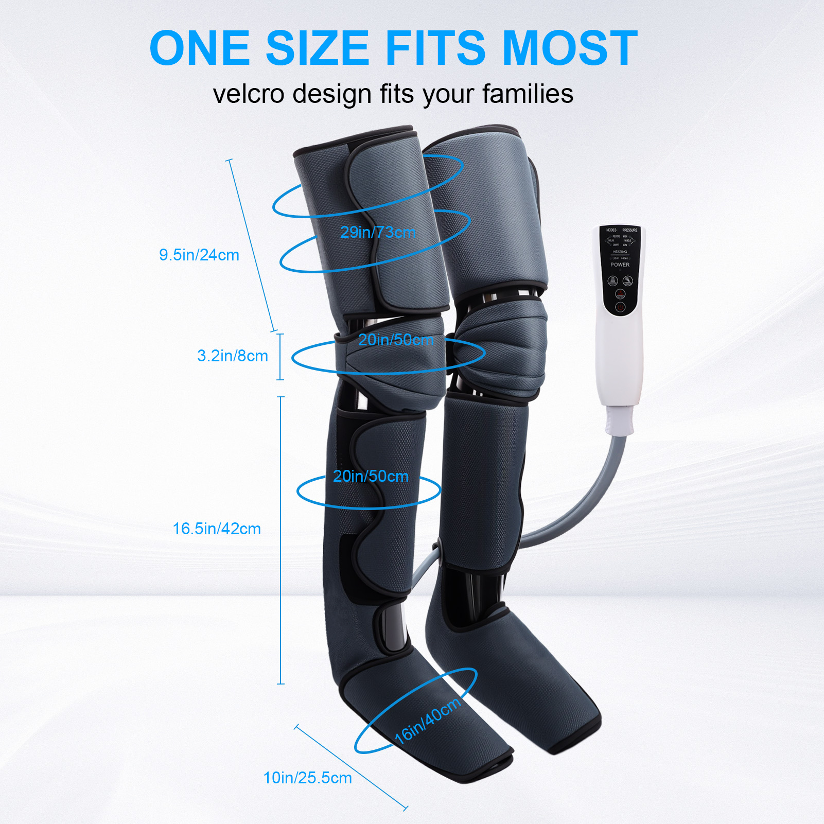 Leg Massager with Heat & Air Compression, Full Leg & Foot Massage for Swelling, Circulation, Muscle Relief, Adjustable Size, Gift for Women & Men