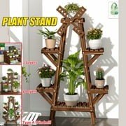 Wooden Succulent Flower Pot Shelf Multi-Layer Solid Garden Planter Pot Stand Shelf Indoor Outdoor Living Decor
