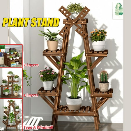 Wooden Succulent Flower Pot Shelf Multi, Wooden Flower Vase Stand