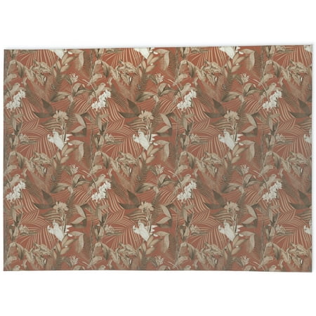 

Tropical Jungle Dark Coral Kitchen Mat by Kavka Designs