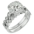 thumbnail image 2 of SuperJeweler 2 Carat Cushion Shape Diamond Bridal Set In 14 Karat White Gold For Women, 2 of 6