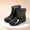 Black, variant on Women's Polka Dot PVC Short Ankle Rain Boots Slip On Fully Waterproof Glossy Transparent Surface Bright Print Styles for Rainy City Commutes Weekend Outdoor Trips Multicolor a 37