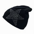 thumbnail image 3 of Gorro de punto para mujer de otoño e invierno, gorro con forma de estrella de cinco puntas y diamantes de imitación, gorro de lana cálido a prueba de frío y luna, gorro transpirable de doble capa, 3 of 5