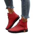 thumbnail image 1 of Pandaie Chaussures Décontractées pour Femmes Bottines Chukka à Enfiler Mocassins Espadrilles Mode Mi-Hautes Marche Conduite Ballerines Rouges 8.5, 1 of 8
