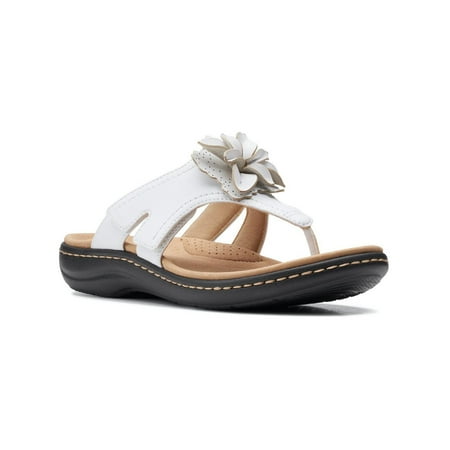 

Clarks Women s Laurieann Gema Faux Leather Slide Thong Sandals