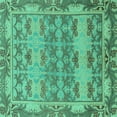 thumbnail image 1 of Ahgly Company Indoor Square Abstract Turquoise Blue Modern Area Rugs, 3' Square, 1 of 4
