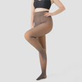 thumbnail image 6 of 2 Pairs Plus Size 80g Pantyhose for Women, Faux Sheer Opaque Tights, Slimming Warm Fleece Lined Leggings for Daily, Winter, Casual Wear-Black+Coffee, 6 of 9