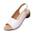 thumbnail image 2 of Viluyesy Womens Low Heels Sandals, Slingback Peep Toe Ankle Strap Fashion Summer Casual Dressy Shoes White US9.5, 2 of 9