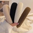 thumbnail image 2 of Fiudx Diadema de Punto, Elástica y Cómoda para Mujer, Banda de Lana Absorbente a Raya, Accesorio de Moda Duradero, Ideal para Uso Diario, Ideal para Pilates y Jogging, Talla para La Mayoría de Las Mu, 2 of 4