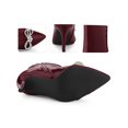 thumbnail image 2 of BLISSFUL STEP Bow Rhines Stiletto Heels Ankle Boots for Women Burgundy 8, 2 of 4