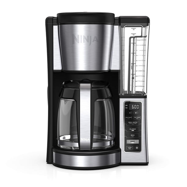 Ninja CE251 Cervecería programable, con jarra de vidrio de 12 tazas, acabado negro y acero inoxidable Ninja Ninja