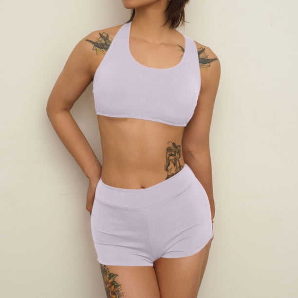 Trajes de baño tankini para mujer, moda, cómodo, estampado, bikini, traje de baño de color liso para mujer, conjuntos de bikinis, traje de baño de dos piezas para mujer