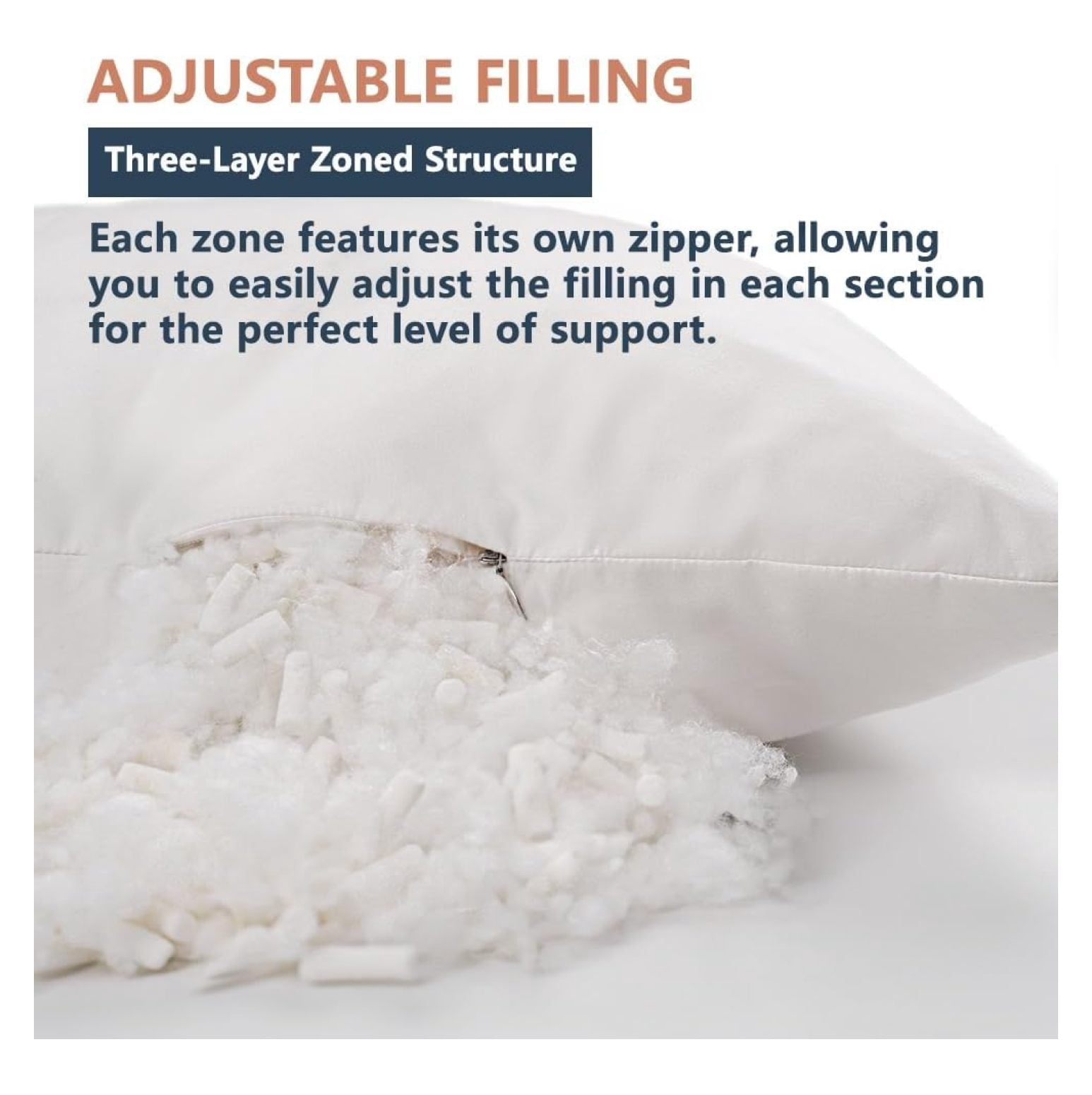 Talatex Premium Adjustable Latex Body Pillow, 3 Compartments Body Pillow Perfect Support and Full Body Pillow, Long Pillow with a Removable Ultra Cooling Pillowcase