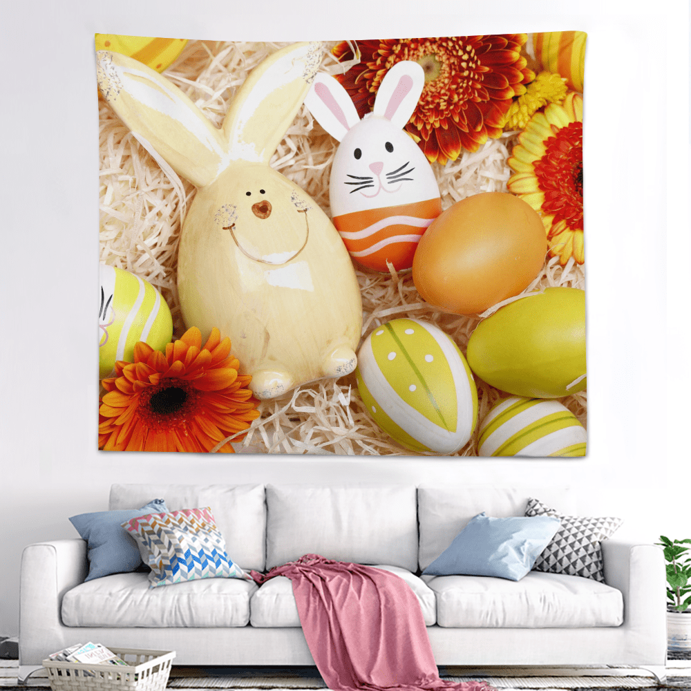  asdas Tapestry Wall Hanging,Polyester Home Decoration Bedroom  Living Room Tapestries, Strawberry Rabbit Tablecloth Landscape Art Sofa  Background Wall Covering Decoration Gifts Young People,Strawber, 150*130cm  : Home & Kitchen