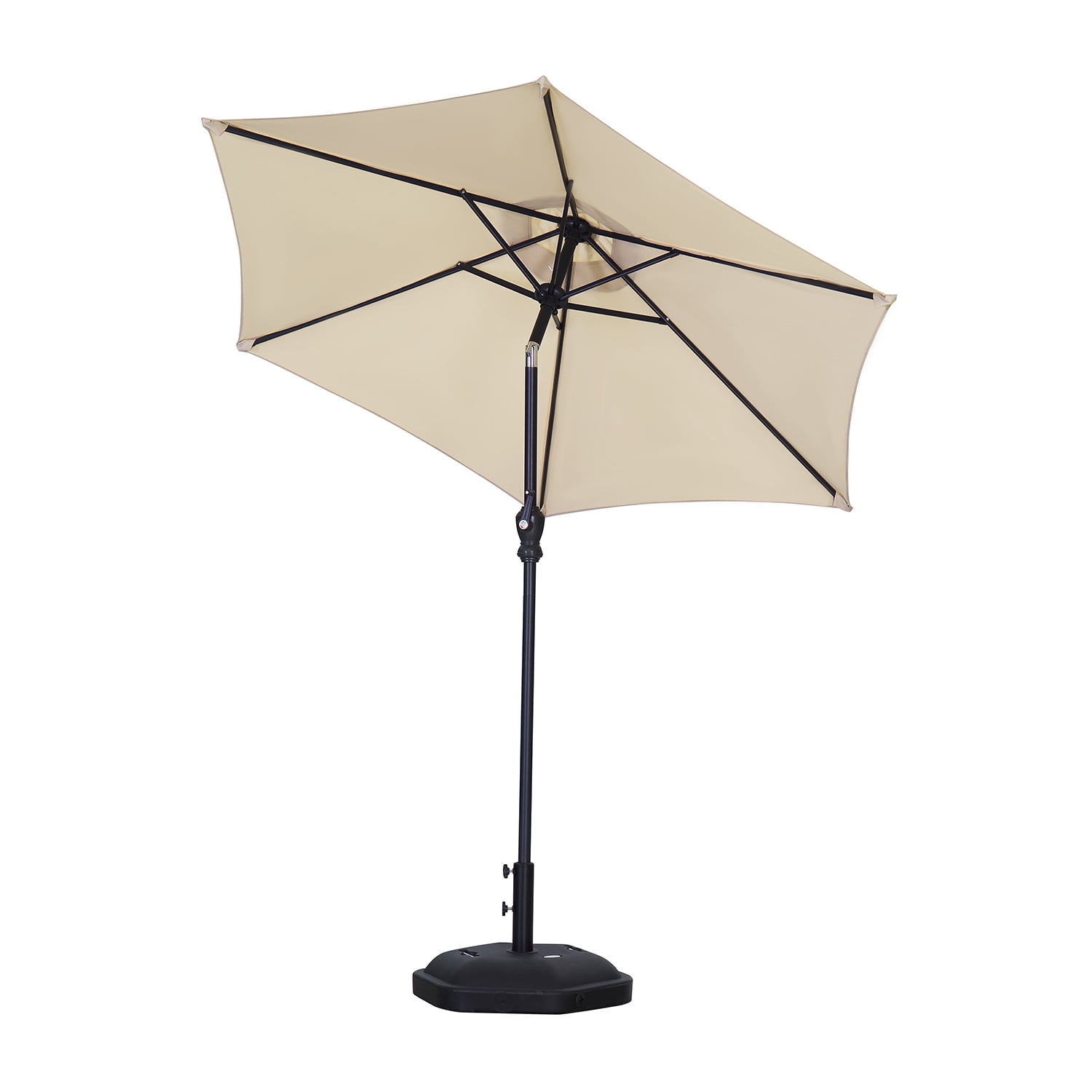 Ainfox 7.5ft Beige Outdoor Market Patio Umbrella with Push Button Tilt and Crank, Waterproof UV Protection