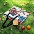 thumbnail image 6 of Patriotic Cat Flowers Fourth July Cute Picnic Blanket Waterproof Outdoor Beach Blanket Hand-held Pad Suitable for Travel, Camping, Beach, Family Gatherings, 6 of 8