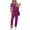 Purple, variant on MOSHU Womens Two Piece Outfits Short Sleeve Color Block Tops Long Pants with Drawstring Tracksuit Jogger Sets