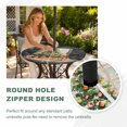 thumbnail image 5 of Round Outdoor Tablecloth with Umbrella Hole and Zipper, Black Christmas Tree Fitted Table Cover with Elastic Edge for 45-54 Inch, Watercolor Xmas Snowflake Waterproof Patio Tablecoths for Picnic, 5 of 9