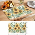 thumbnail image 6 of Sunflower Eucalyptus Placemats Set of 8 Spring Summer Yellow Flower Green Leaf Place Mats Indoor Wipeable Table Mats Washable Dining Table Placemats for Kitchen Holiday Party Home Decor 13x19 Inch, 6 of 9
