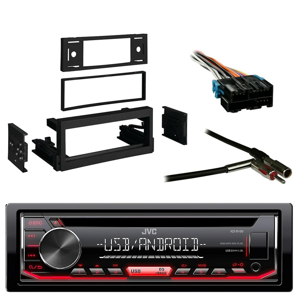 JVC InDash SingleDIN CD Player AUX Car Stereo Receiver with Metra
