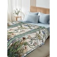 thumbnail image 4 of Queen Size Flat Sheet Only, Vintage Floral Soft Brushed Microfiber Bed Sheets, Retro Abstract Art Summer Flowers Watercolor Hotel Quality Breathable Bedding Top Sheet, Easy Care, 90"x102", 4 of 9
