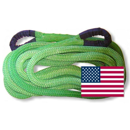 

(Full-size truck) U.S. made 1-1/8 inch X 30 ft GECKO GREEN Safe-T-Line® Kinetic Snatch ROPE
