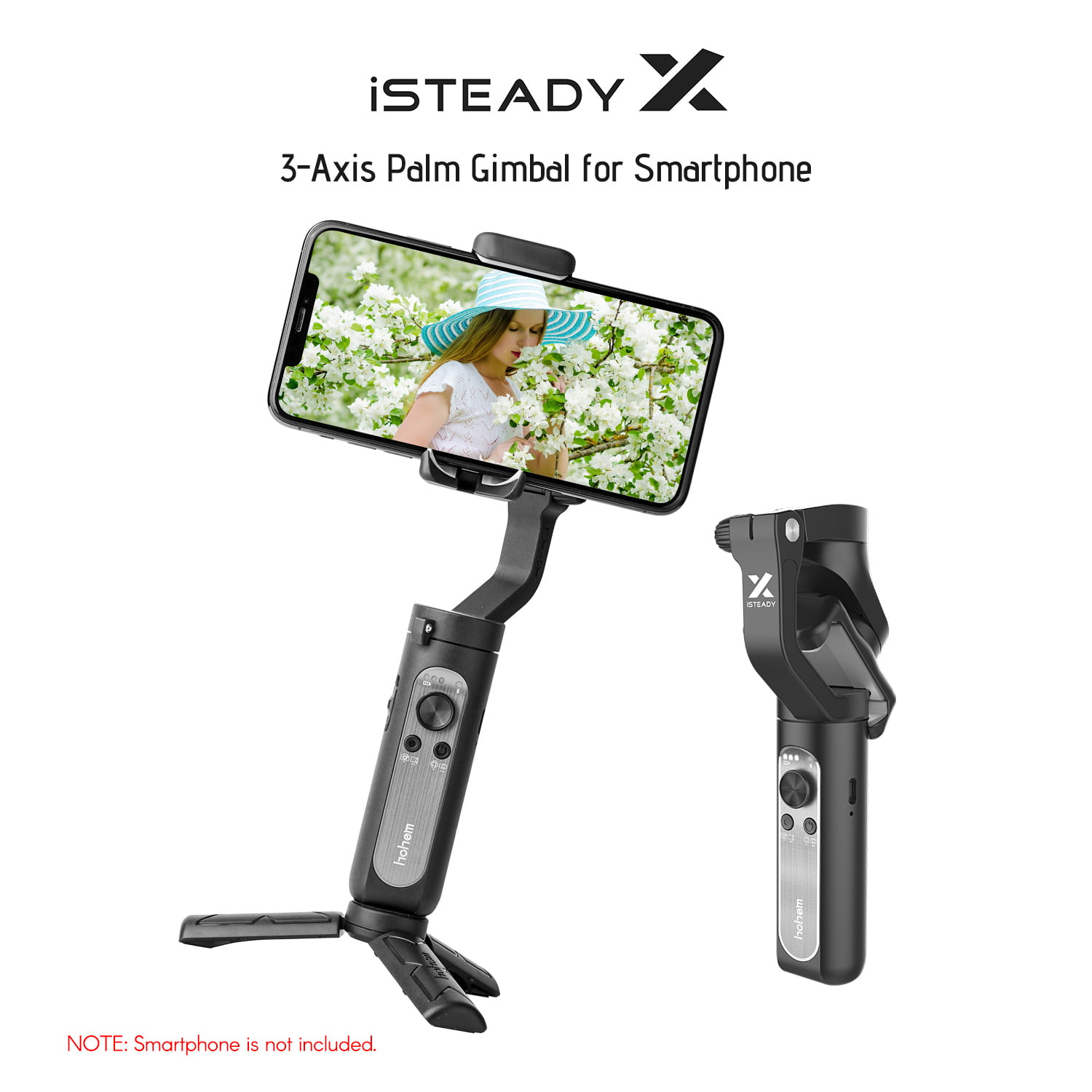 Hohem iSteady V2 3-Axis Gimbal Stabilizer for Smartphone Handheld with Grip AI Visual Tracking Type-C Reverse Charging Vlog Live YouTube for iPhone Android