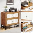 thumbnail image 4 of Tribesigns 2-Drawer Vintage Wood Lateral Filing Cabinet for A4 Size, 31.5"*15.7"*31.5", Brown, 4 of 5