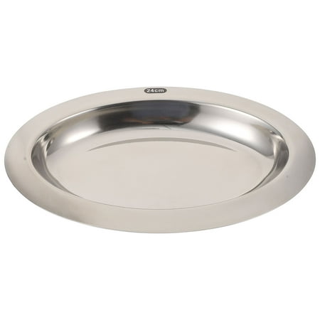 

1Pc Stainless Steel Oval Plate Multi-purpose Dinner Plate Fruit Storage Plate