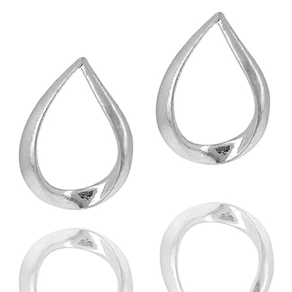 Blue Box Boutique Inc Worn Silver Open Teardrop Stud Earrings for Women, Teens