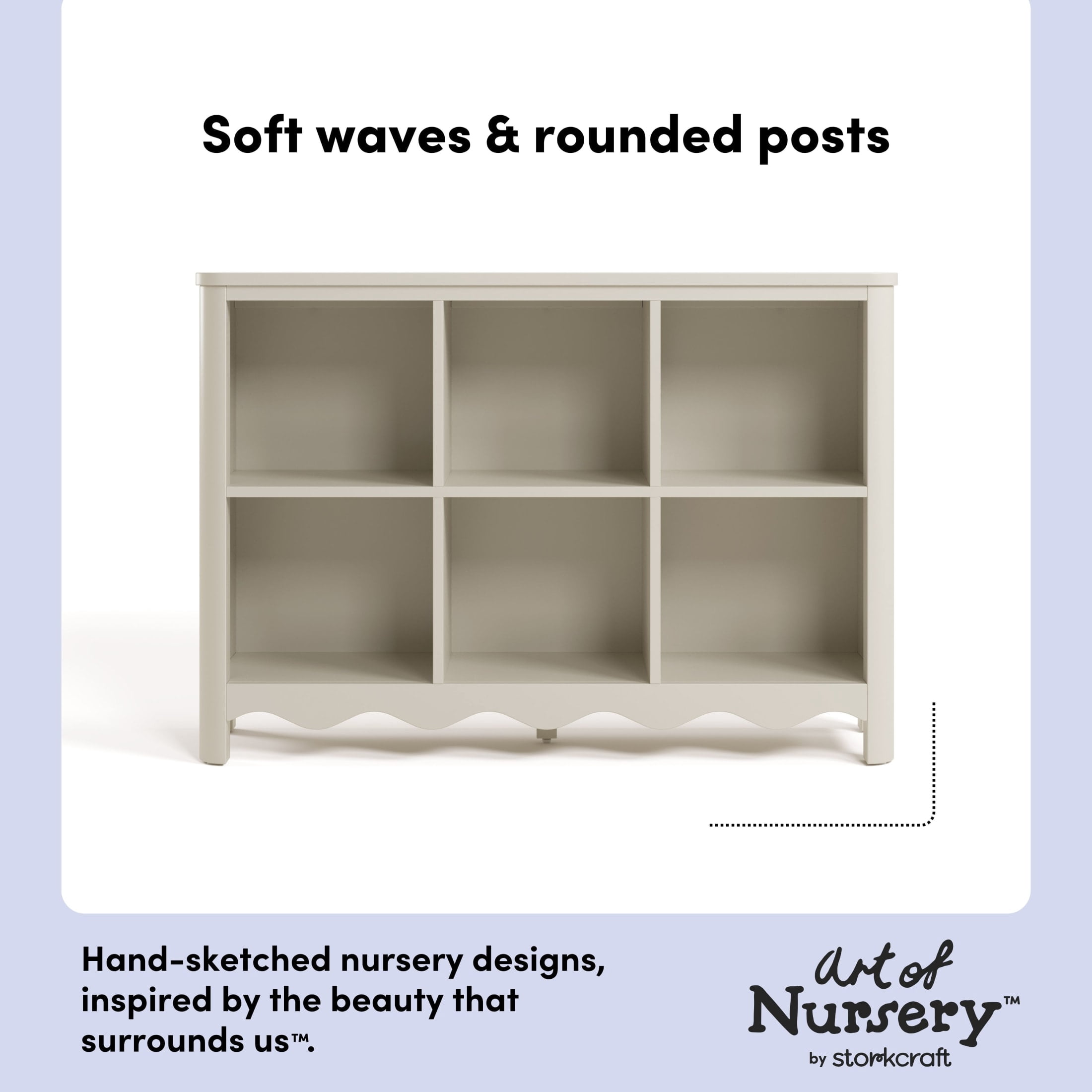 Art of Nursery by Storkcraft Casablanca 6 Cube Organizer Kids Bookcase - Frosted Oat