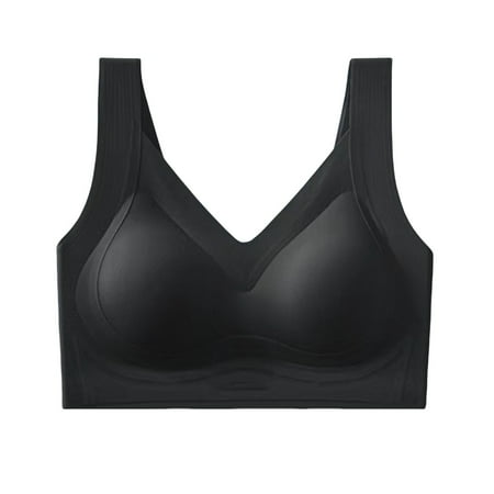 Ogiraw Clearance! Minimizer Bras For Women Underwear Women s Wide Straps Without Ring Gathered To Collect Side Breasts Large Size Tank Top Non Marking Bra Full Coverage Bras For Women Black XXL