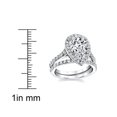 thumbnail image 6 of Metal Masters Womens 3CT Teardrop Pear Shape Solitaire Cz Engagement Ring Bridal Set in 2 piece Sterling Silver 925, 6 of 8
