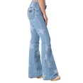 thumbnail image 2 of Wrangler Women's Retro Light Wash Mid Rise Star Print Mae Flare Jeans Blue 30W x 34L, 2 of 2