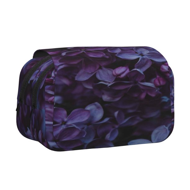 Disketp Lilac Estuche de Lápices de Doble Capa con Tapa Abatible y Cremallera, Organizador Escolar para Adolescentes y Adultos