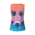 thumbnail image 5 of Easygdp Beach with Palm Trees Women's Workout Tank Top, Running Top, Hiking Shirt, Quick-Dry for Running, Yoga, Hiking - Large, 5 of 9