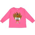 thumbnail image 3 of Inktastic Turkey Holding a Sign Says Eat Pizza Boys or Girls Long Sleeve Toddler T-Shirt, 3 of 5