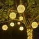 thumbnail image 5 of LED 20CM 30CM Outdoor Rattan Ball Fairy Garden String Lights Christmas Trees Hanging Garland Lights For Xmas Party Wedding Decor, 5 of 5