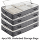 thumbnail image 1 of YIJ2 4 Pzas 90L Contenedores Almacenamiento Bajo Cama, Plegables Dormitorio, Organizador Armario para Juguetes, Ropa, Mantas, Edredones, Almohadas, 1 of 8