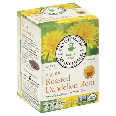 tea dandelion roasted herbal root traditional medicinals organic supplement oz pack