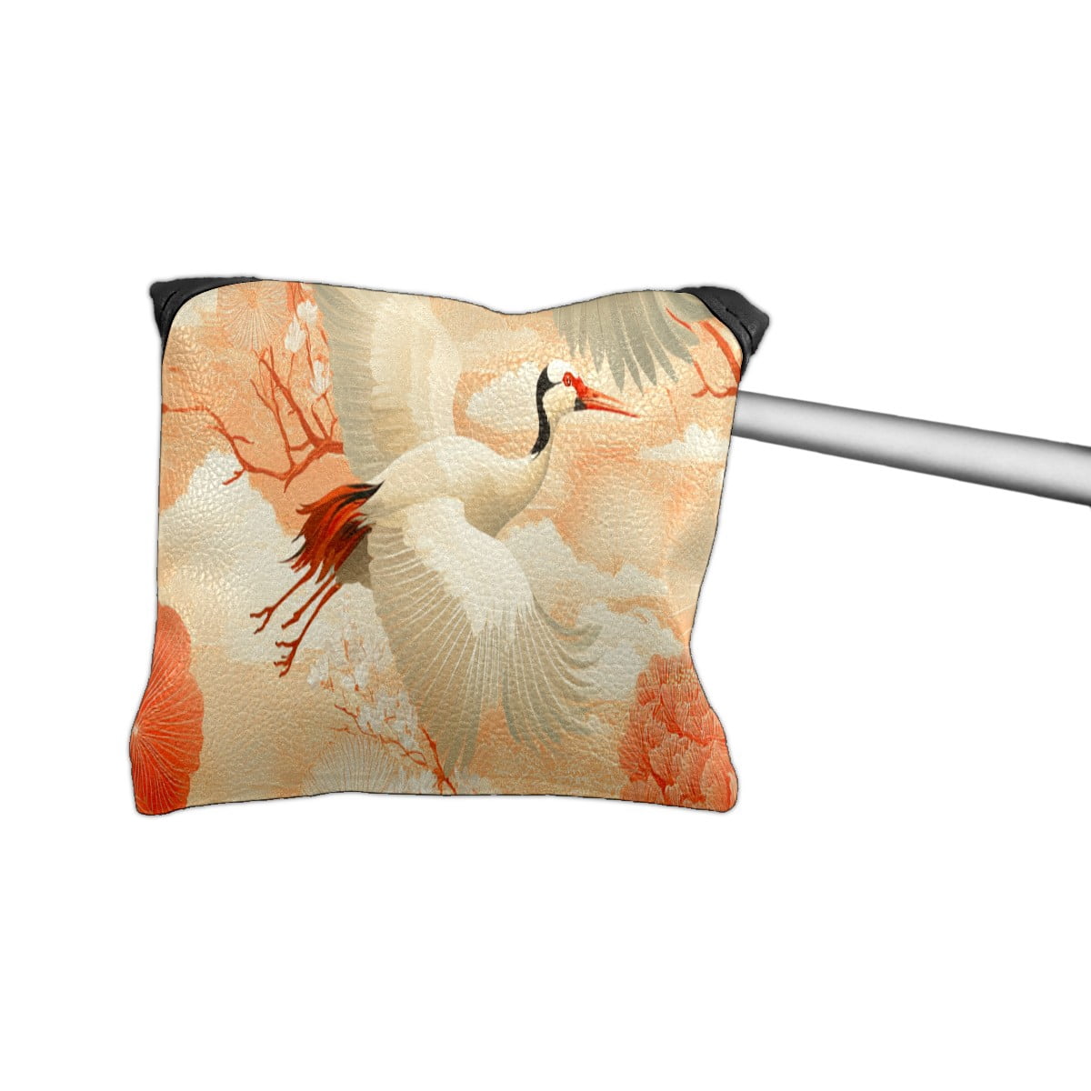 Golf Mallet Putter Cover Premium Leather Waterproof Golf Putter Head Cover with Magnetic Closure Cranes