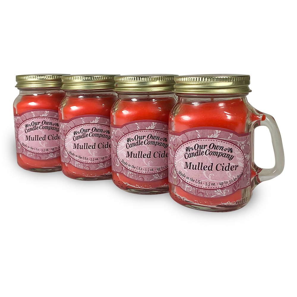 Our Own Candle Company Mulled Cider Scented Mini Mason Jar Candle, 3.5